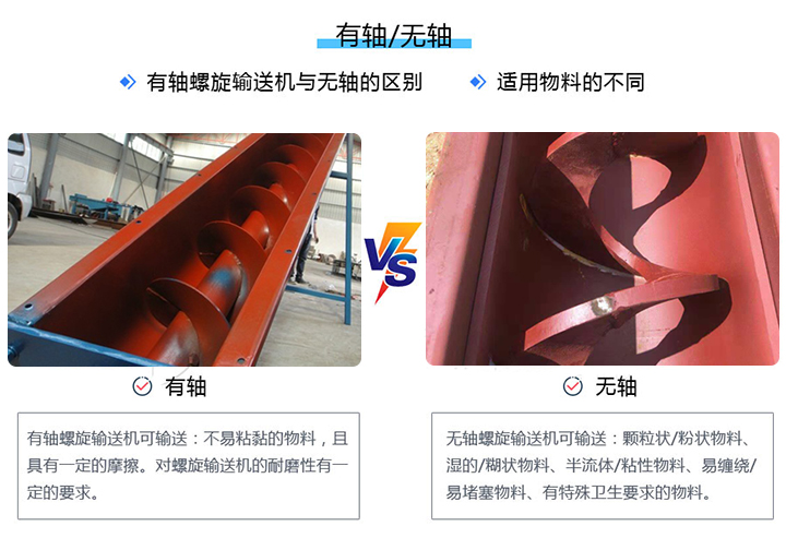 有轴和无轴螺旋输送机的区别